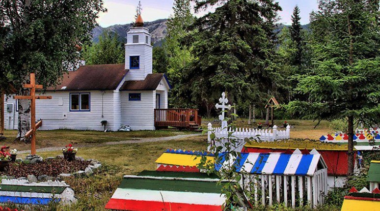 Spirit houses at Eklutna
