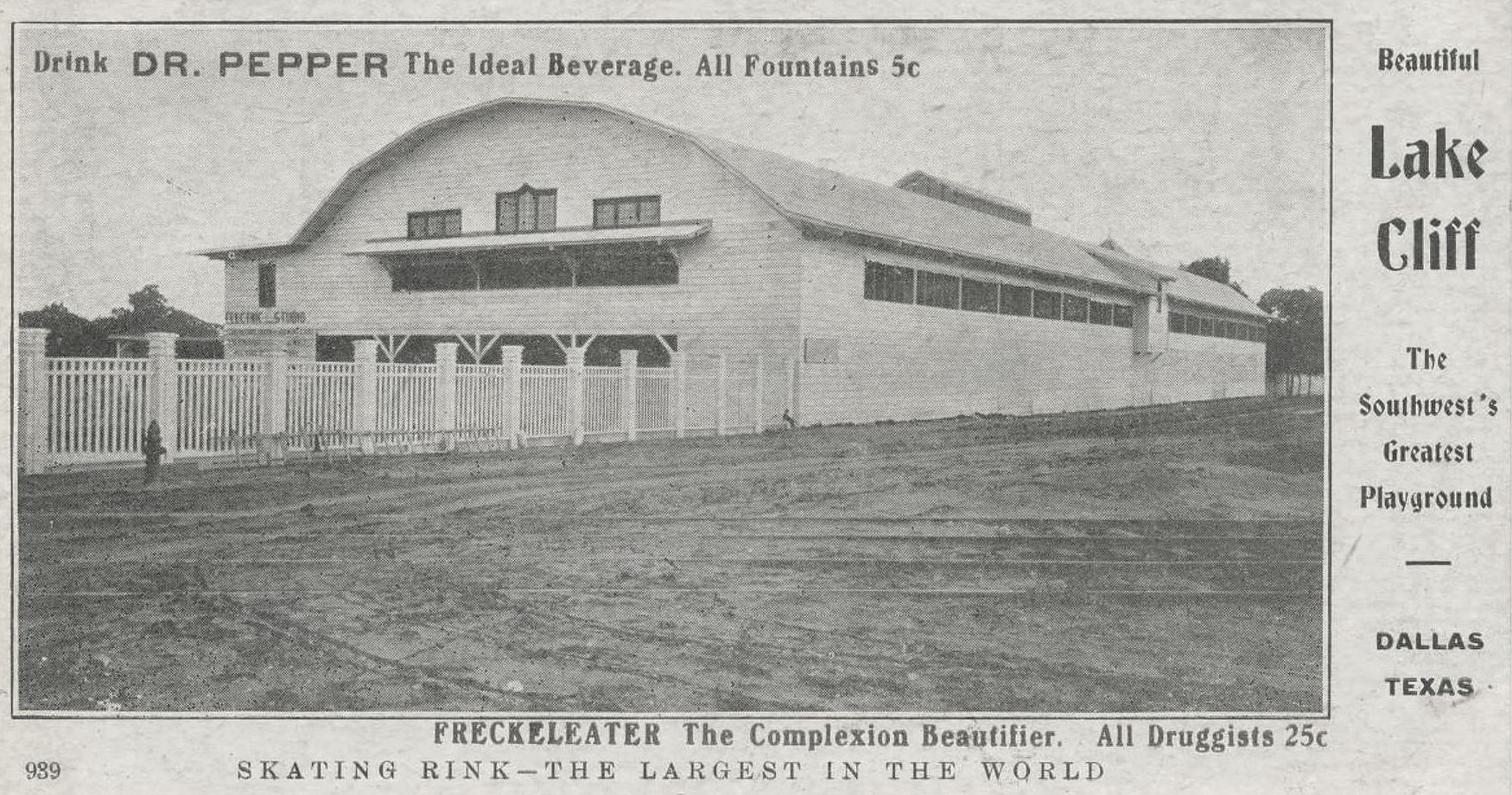 The world's largest skating rink at Lake Cliff Park, Dallas